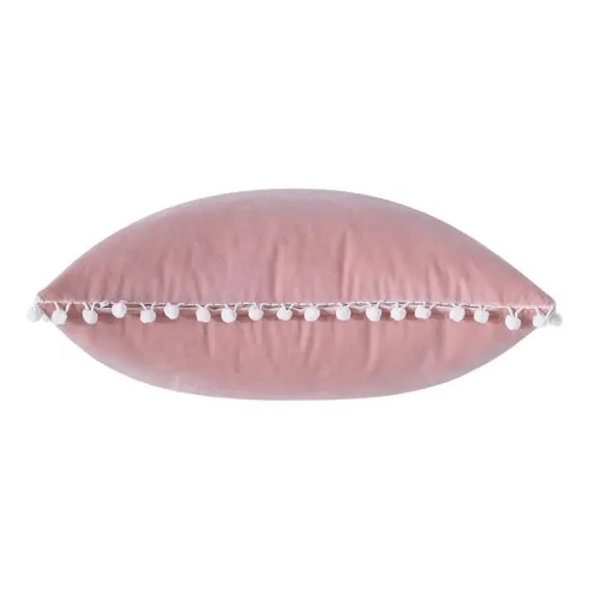 Jules Ball Trim Velvet Pillow - Pink