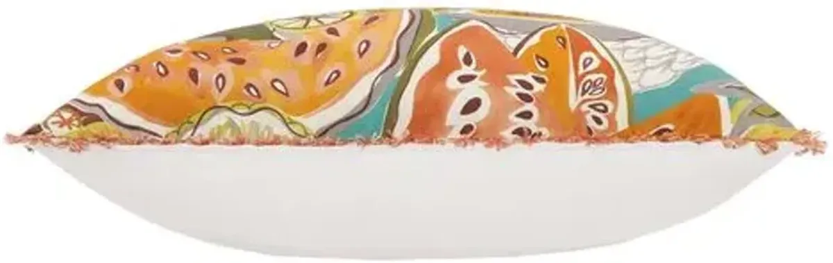 Calypso Colorful Fruit Lumbar Pillow - Orange/Yellow