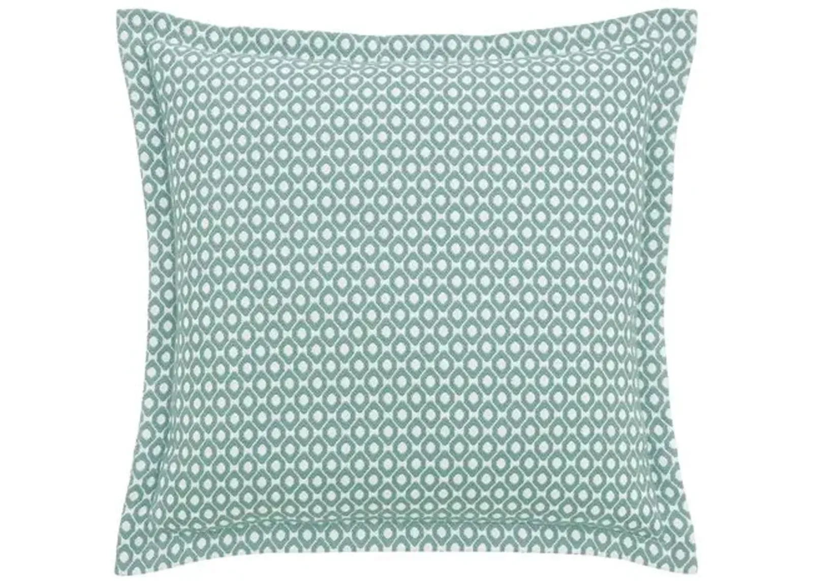 Calypso Birdseye Pattern Flange Pillow - Aqua