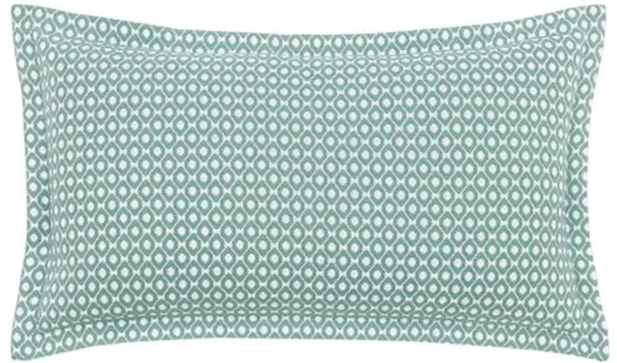 Calypso Birdseye Pattern Flange Lumbar Pillow - Aqua