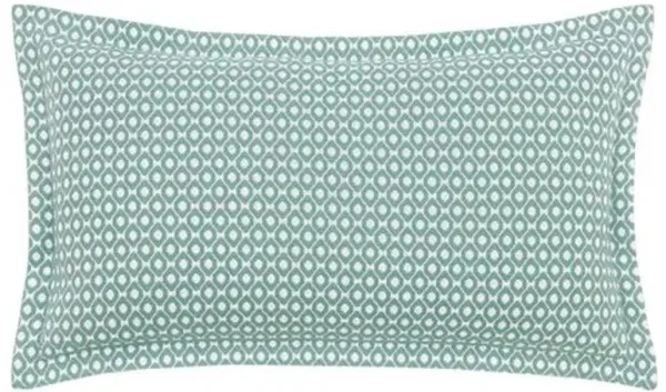 Calypso Birdseye Pattern Flange Lumbar Pillow - Aqua