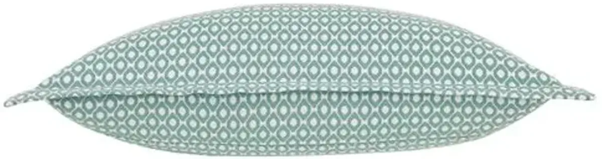 Calypso Birdseye Pattern Flange Lumbar Pillow - Aqua