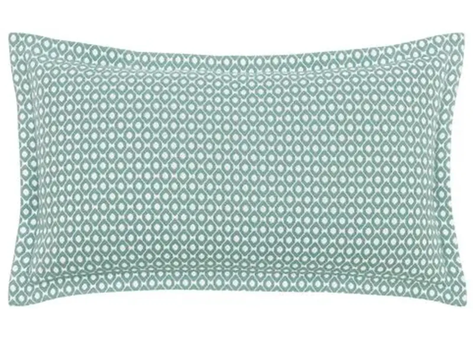 Calypso Birdseye Pattern Flange Lumbar Pillow - Aqua