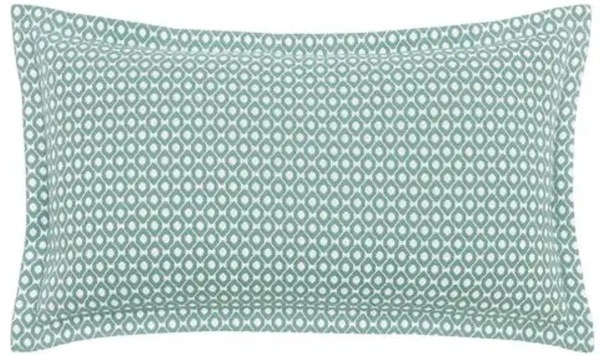 Calypso Birdseye Pattern Flange Lumbar Pillow - Aqua