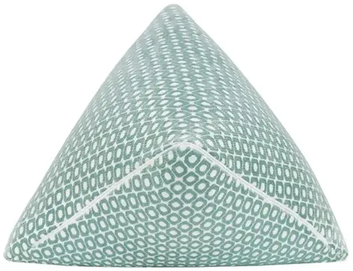 Calypso Birdseye Pattern Triangle Pillow - Aqua