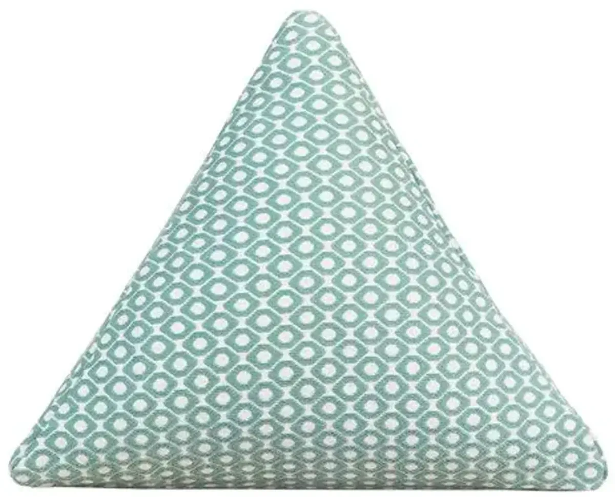 Calypso Birdseye Pattern Triangle Pillow - Aqua