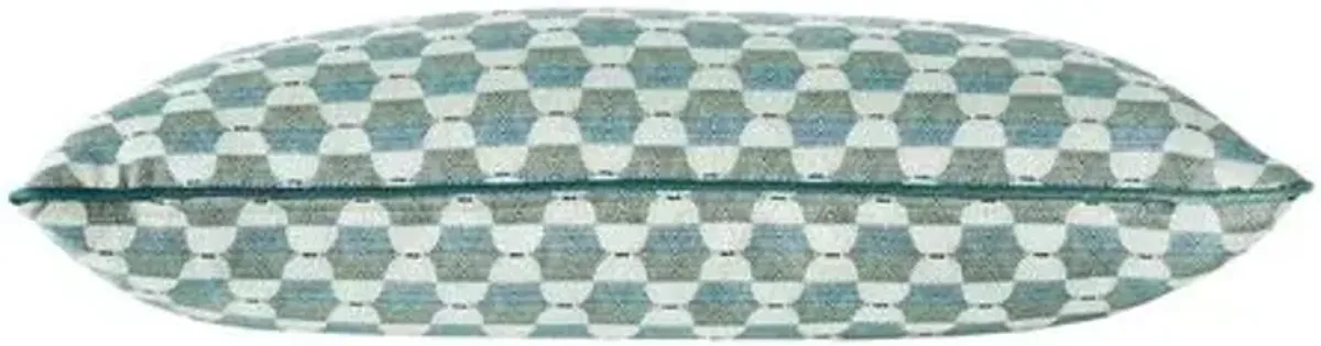 Calypso Geometric Lumbar Pillow - Teal