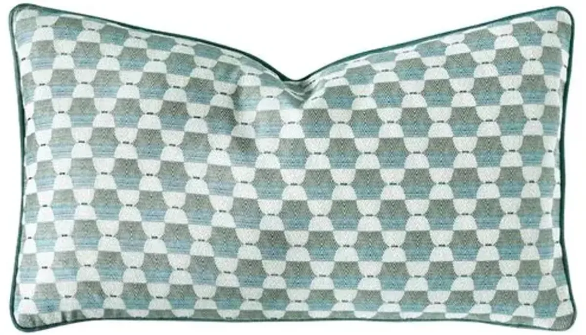 Calypso Geometric Lumbar Pillow - Teal