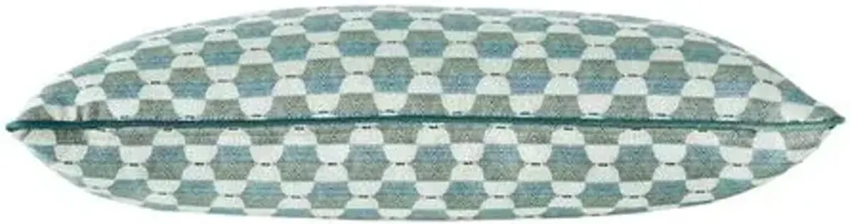 Calypso Geometric Lumbar Pillow - Teal