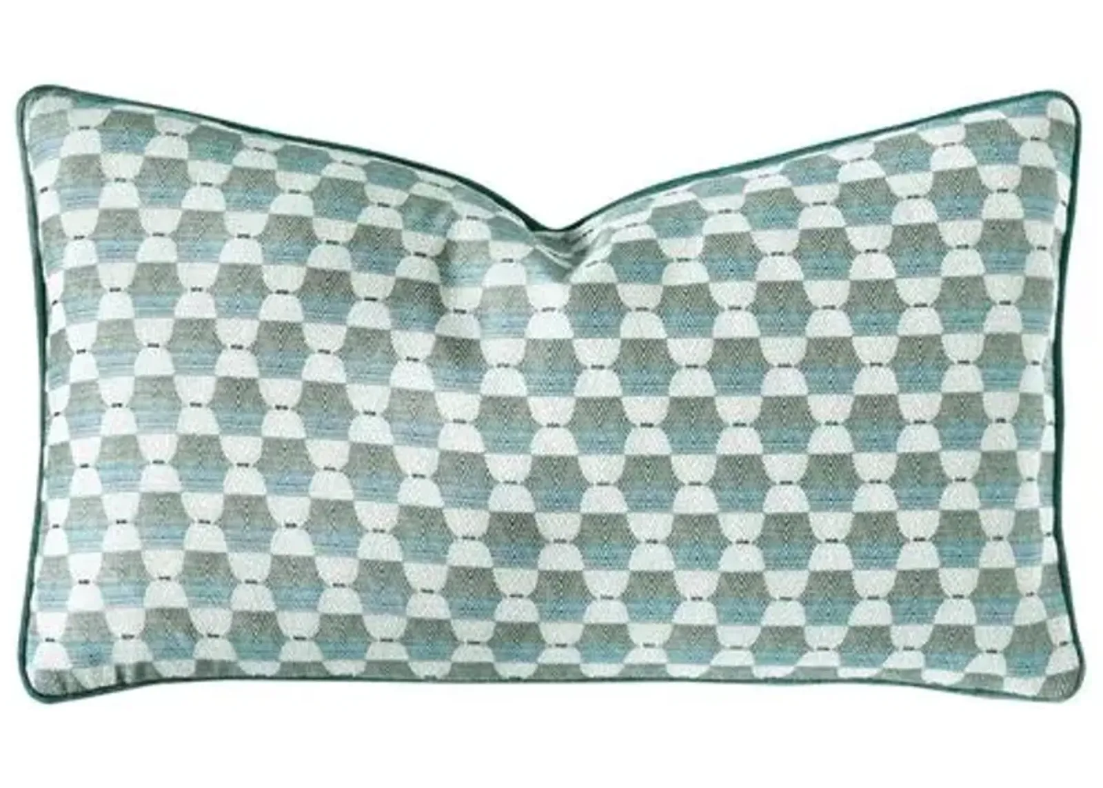 Calypso Geometric Lumbar Pillow - Teal