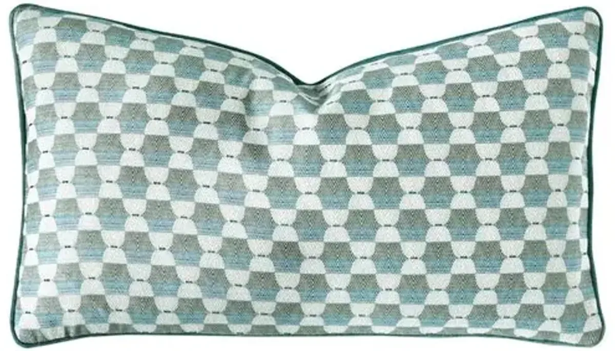 Calypso Geometric Lumbar Pillow - Teal