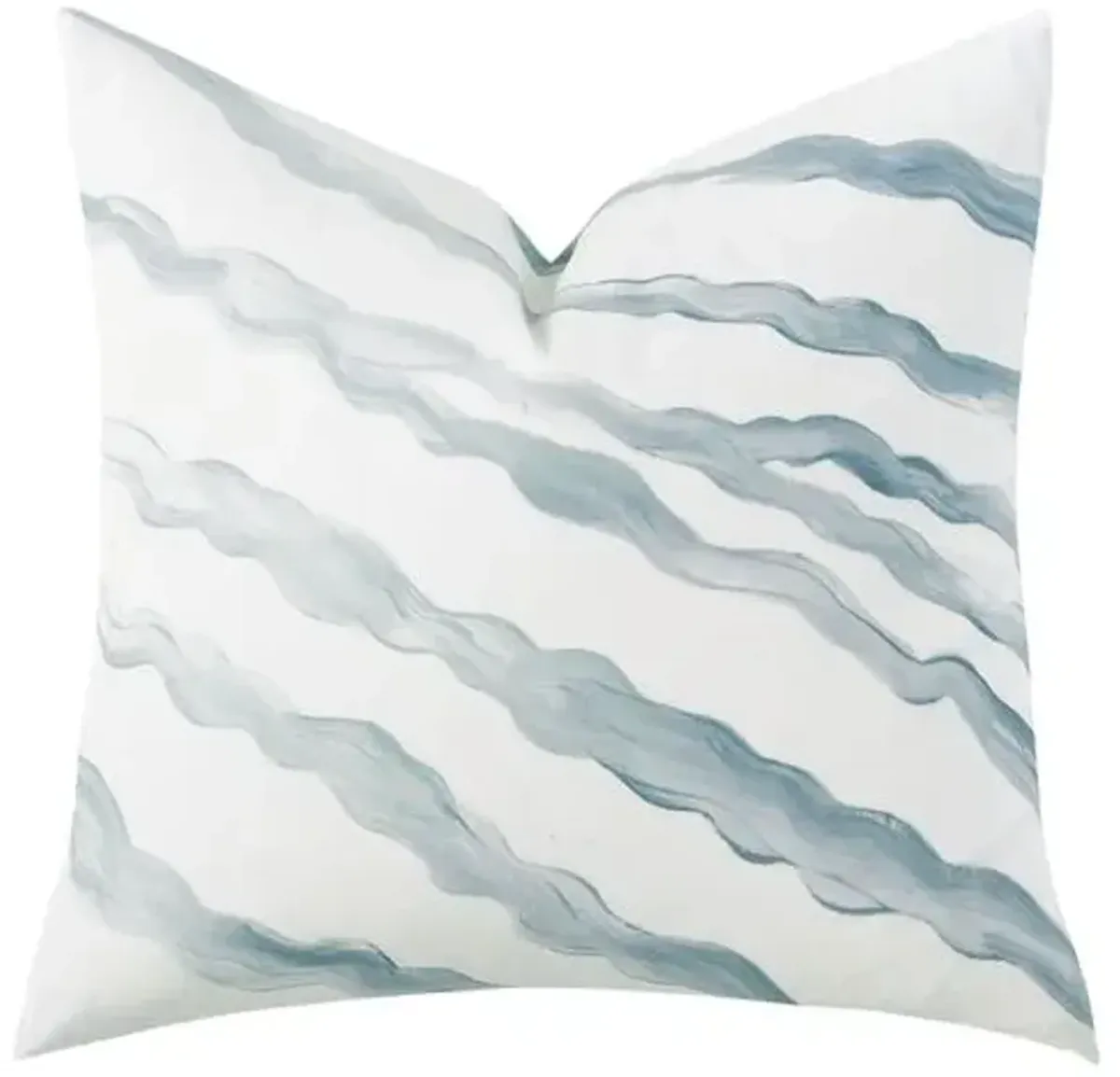 Calypso Handpainted Seaside Pillow - White/Blue