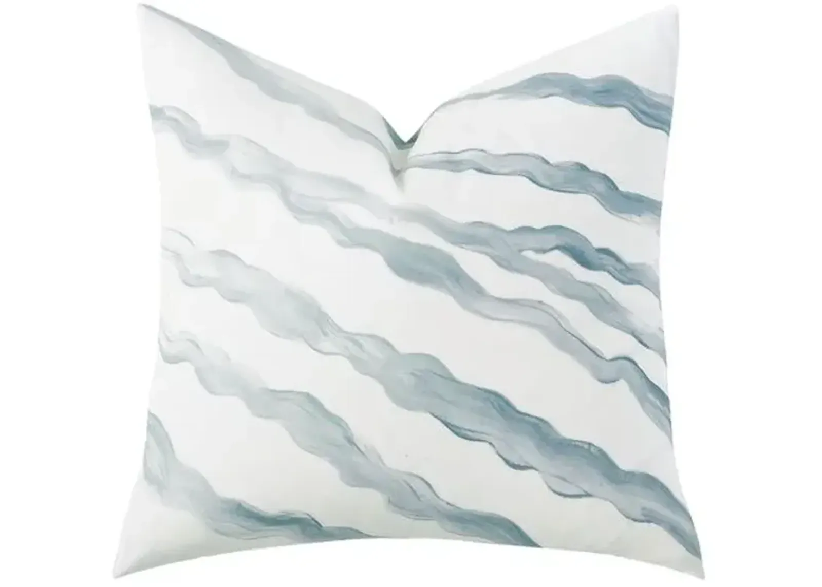 Calypso Handpainted Seaside Pillow - White/Blue