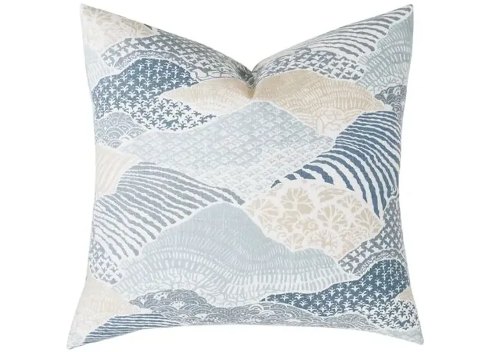 Marino Abstract Seaside Pillow - Blue