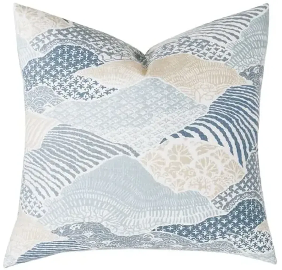 Marino Abstract Seaside Pillow - Blue