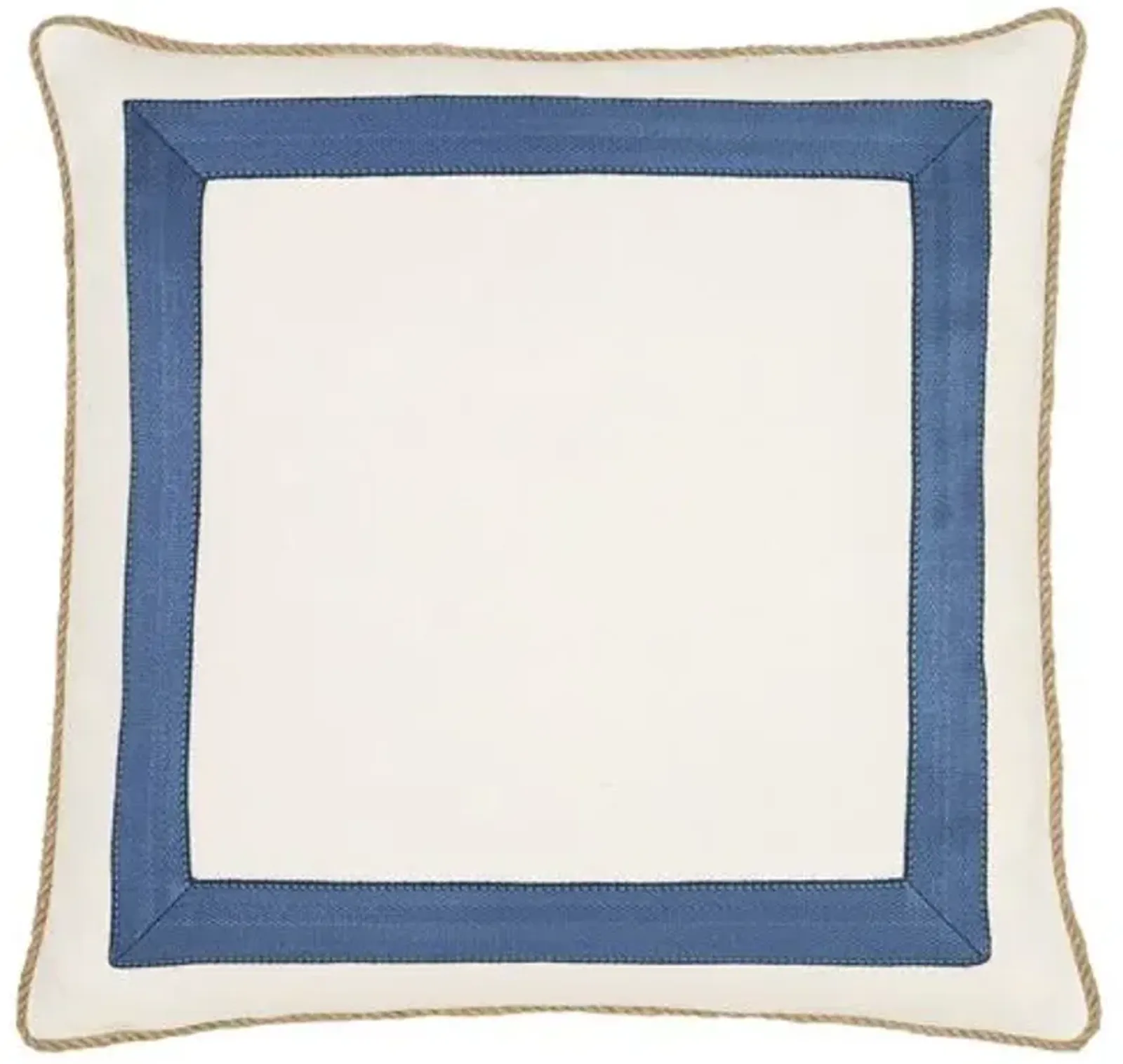 Marino Nautical Mitered Pillow - White/Blue