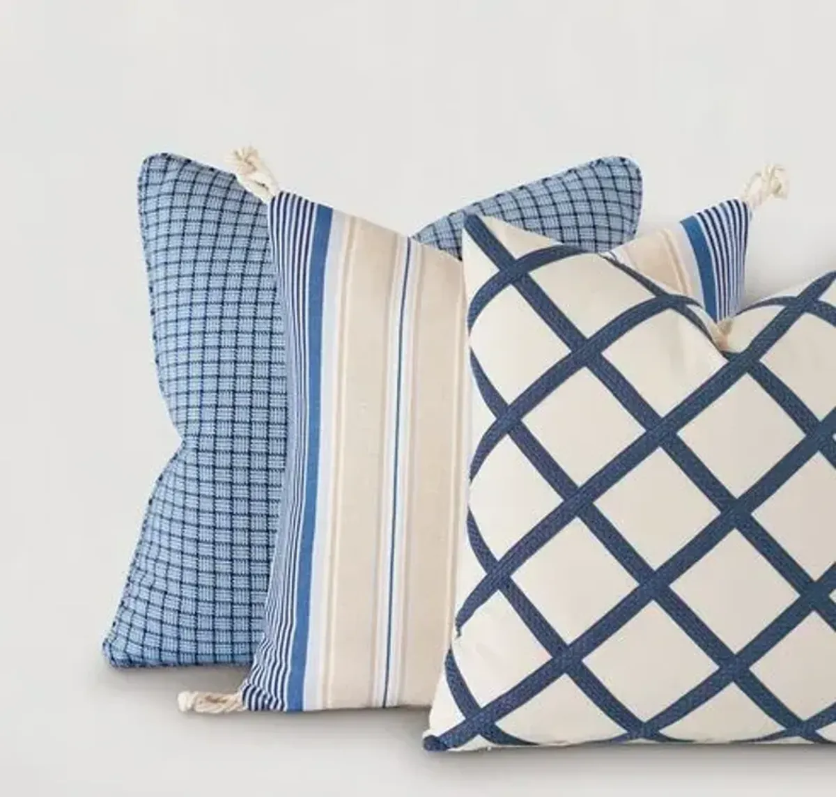 Marino Nautical Stripe Pillow - Blue/Natural