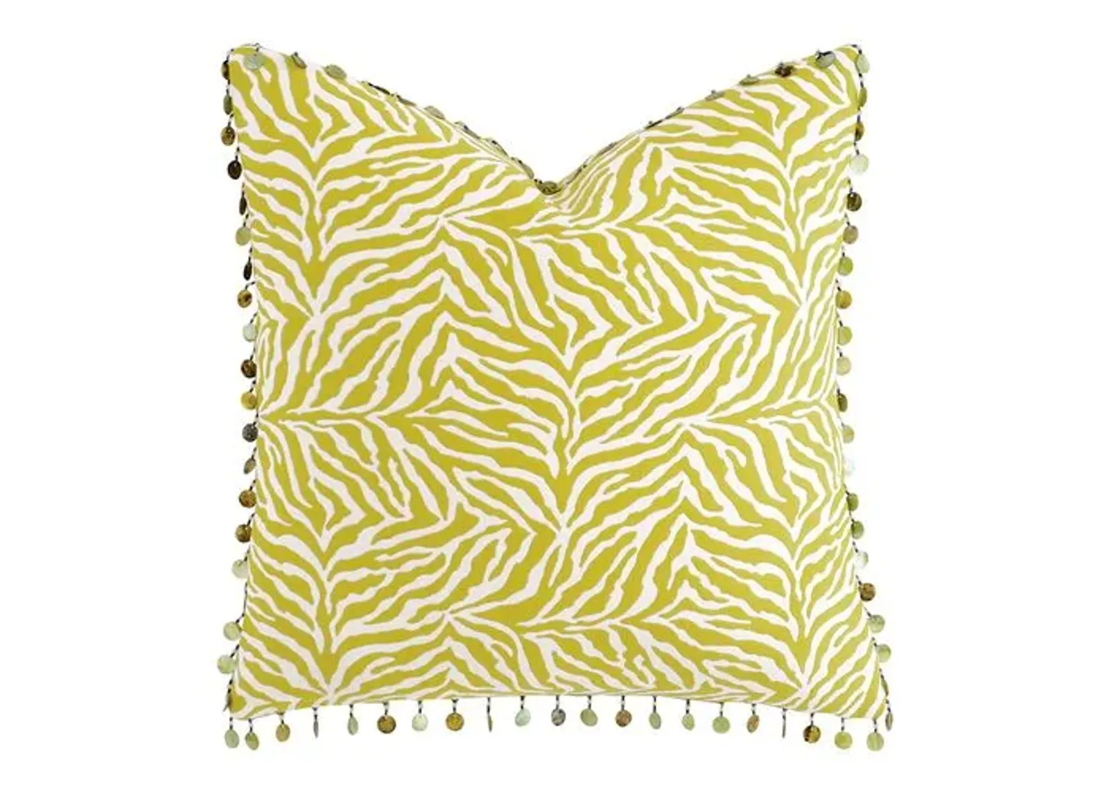 Isla Anima Print Pillow - Chartreuse/White