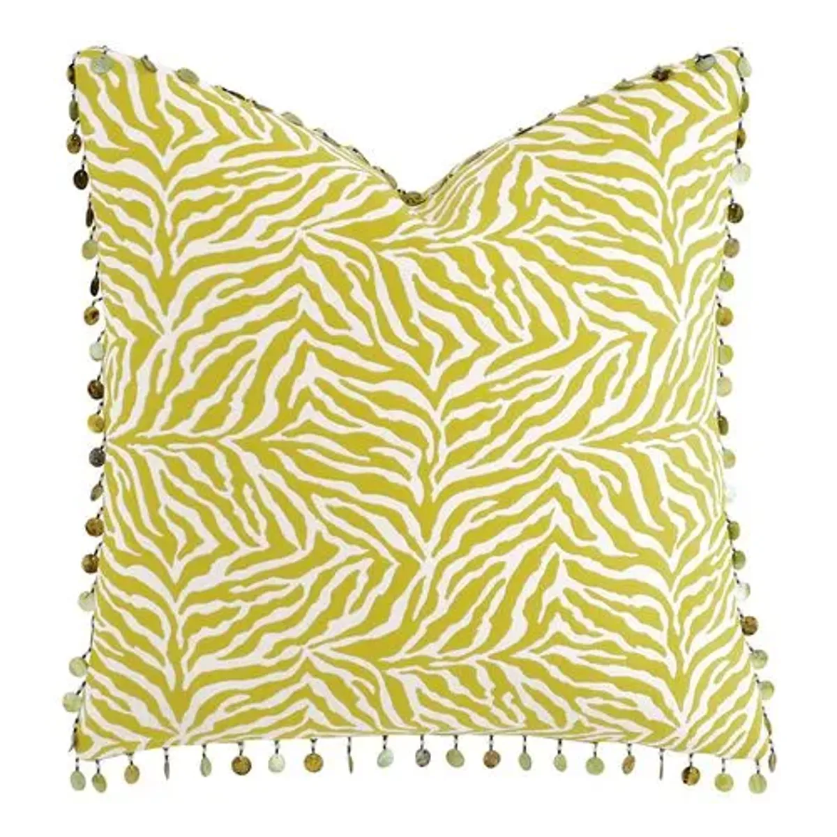 Isla Anima Print Pillow - Chartreuse/White