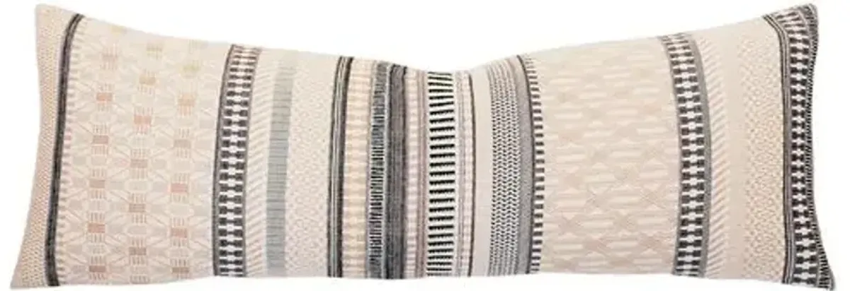 Kayla Striped Long Lumbar Pillow - Buff