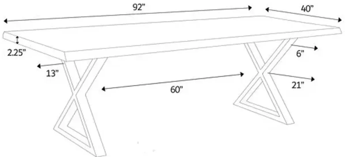 Joshua X-Base Dining Table