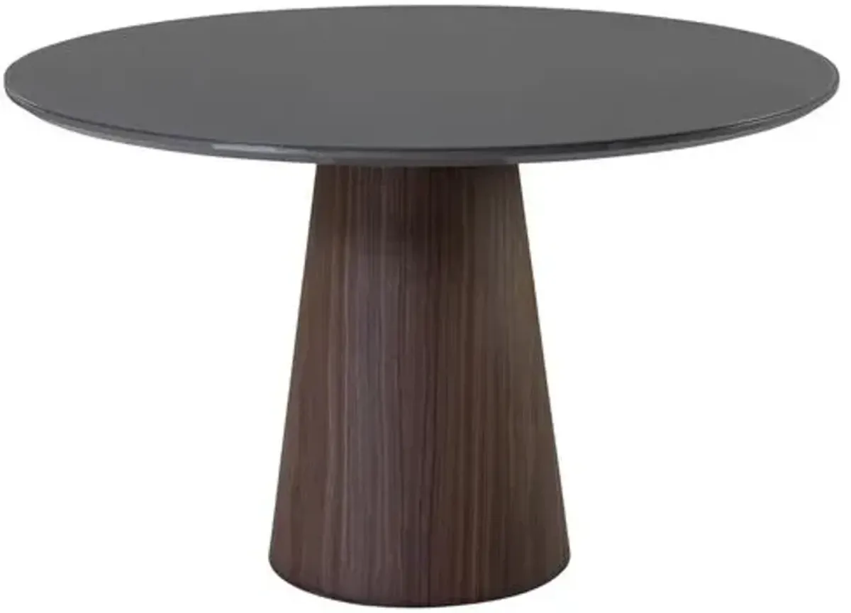 Monica Glass Top Round Dining Table