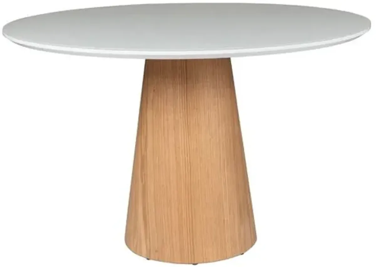 Monica Glass Top Round Dining Table