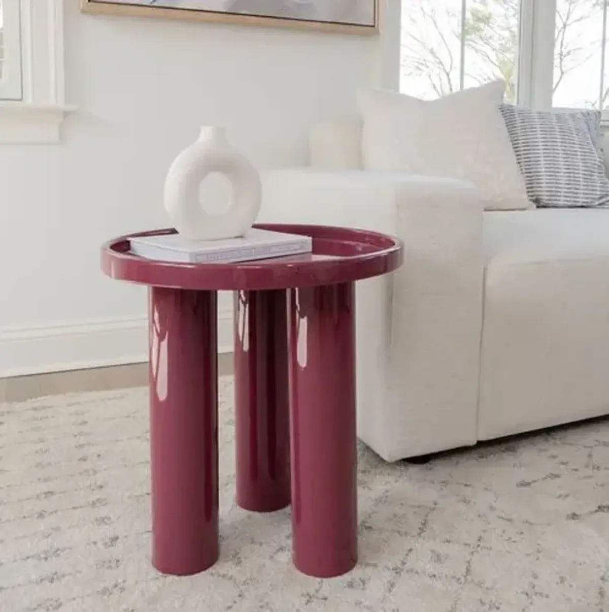 Starla Round End Table - Purple