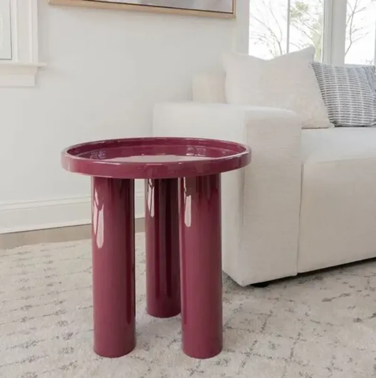 Starla Round End Table - Purple