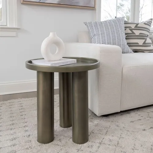 Starla Round End Table - Silver