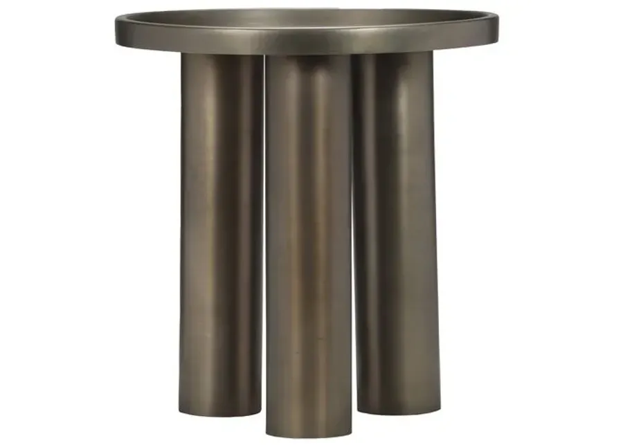 Starla Round End Table - Silver