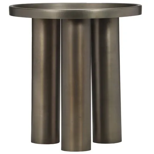 Starla Round End Table - Silver