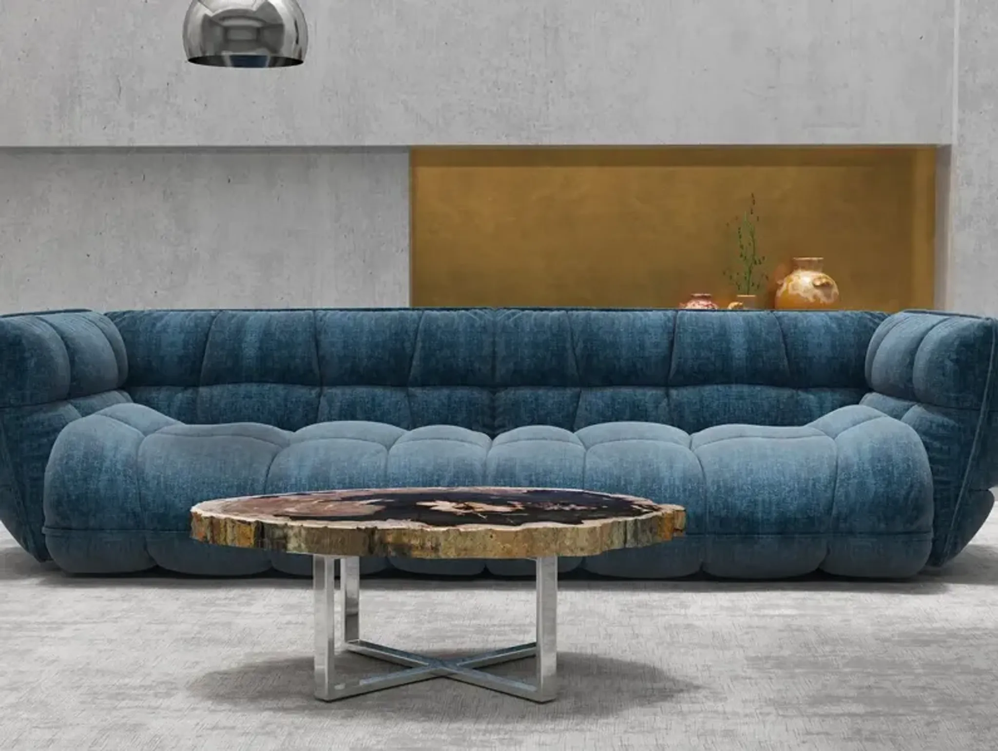 Larza Petrified Wood Round Coffee Table Brown One Kings Lane ...