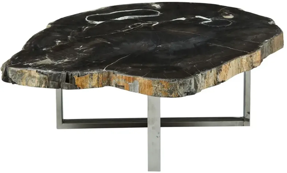 Larza Petrified Wood Round Coffee Table