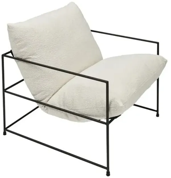 Holden Iron Accent Chair - White, Comfortable, Durable, Cushioned
