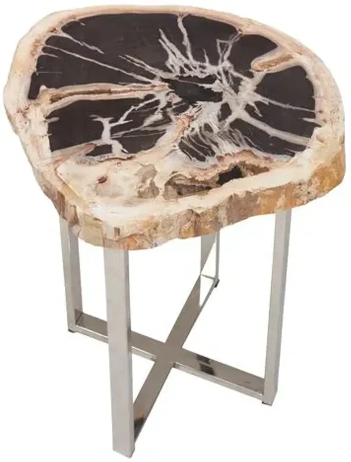 Larza Petrified Wood End Table - Brown