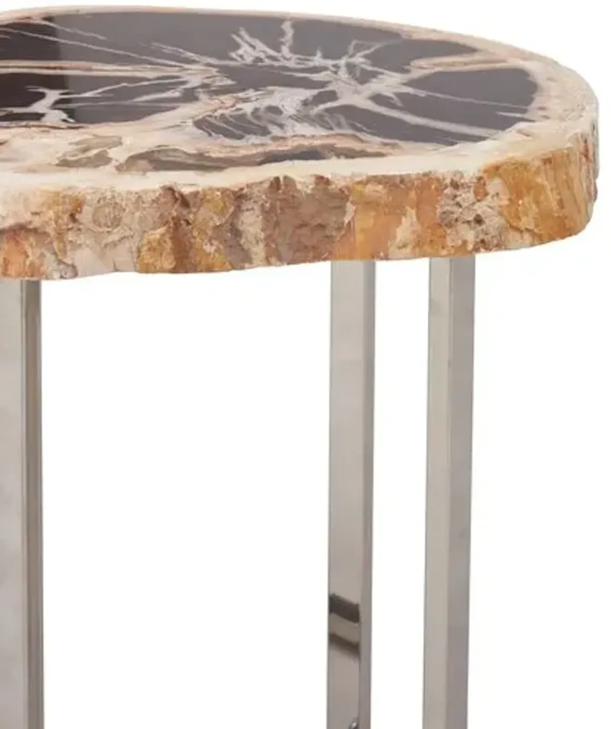 Larza Petrified Wood End Table - Brown