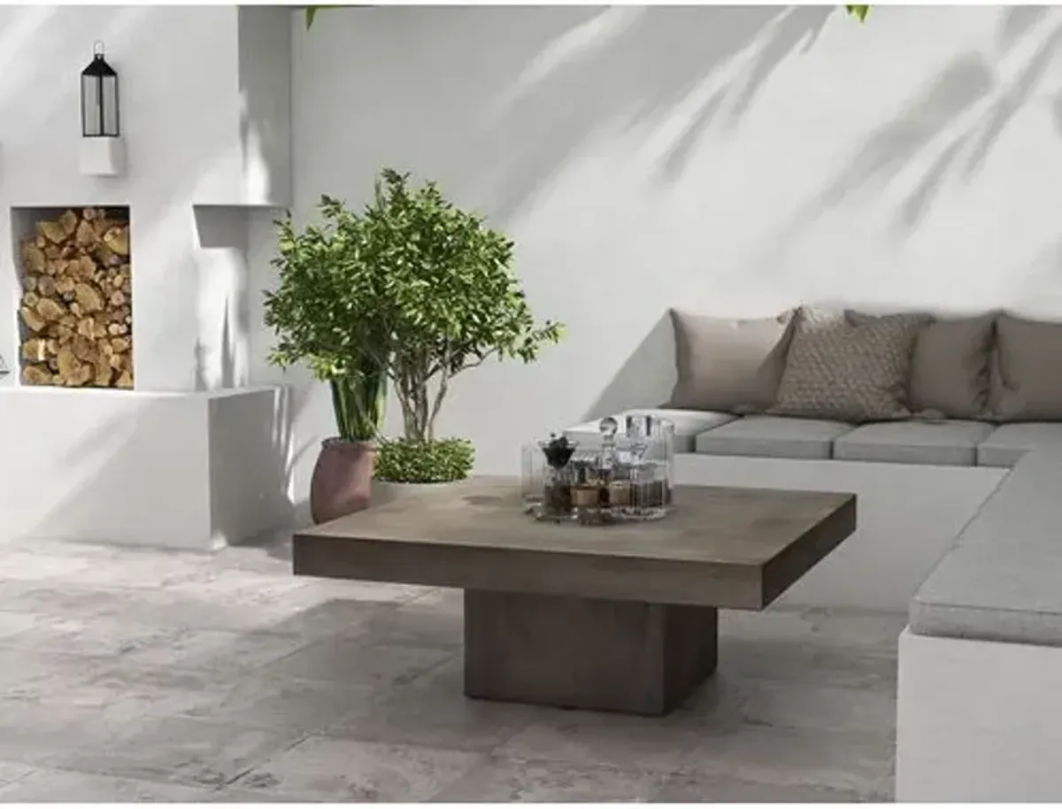 Elwood Square Concrete Coffee Table - Gray