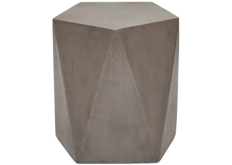 Elwood Pentagonal Concrete Stool - Dark Grey - Gray