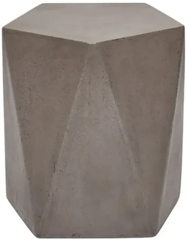 Elwood Indoor/Outdoor Pentagonal Concrete Stool - Gray