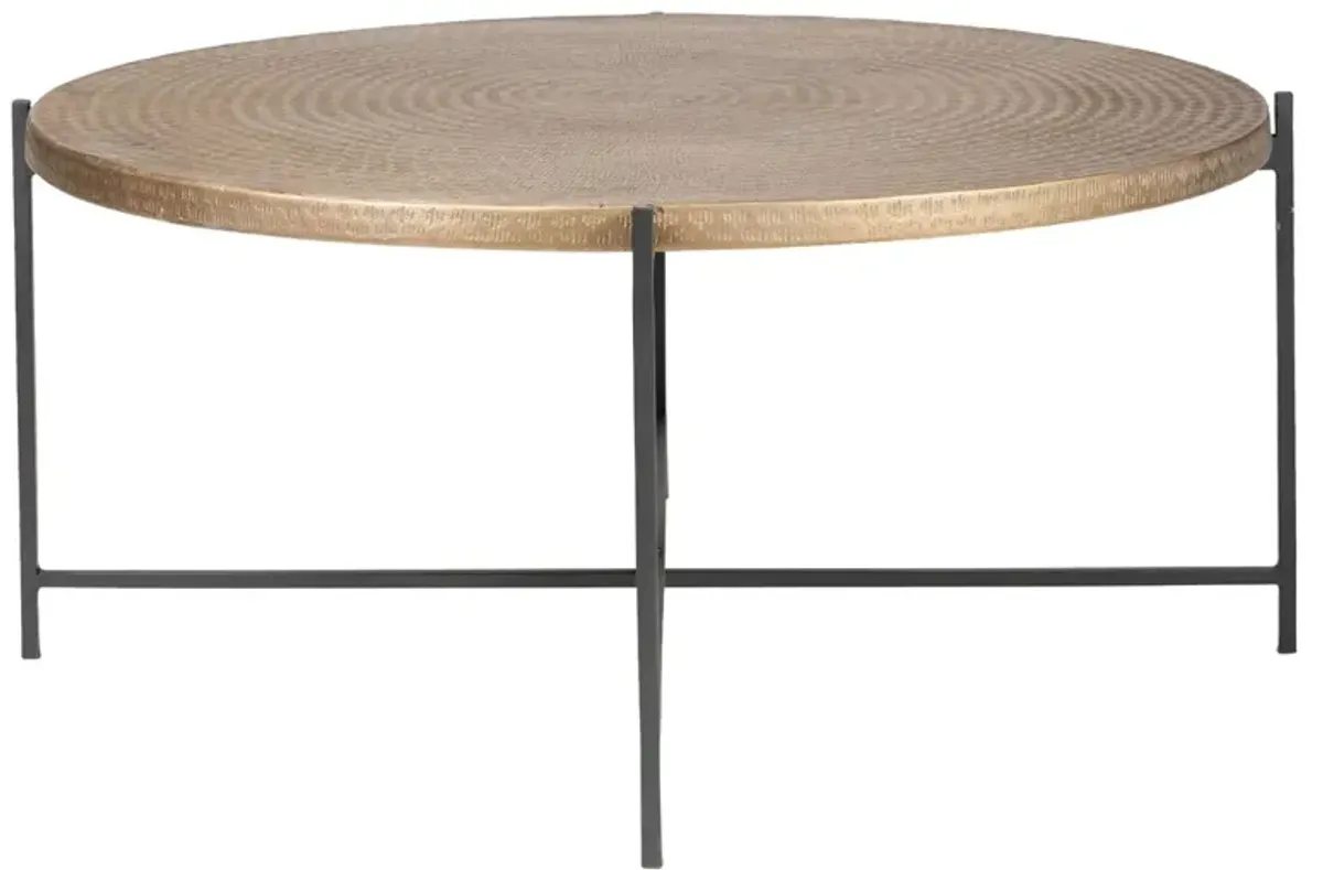 Nyx Coffee Table, Antique Brass
