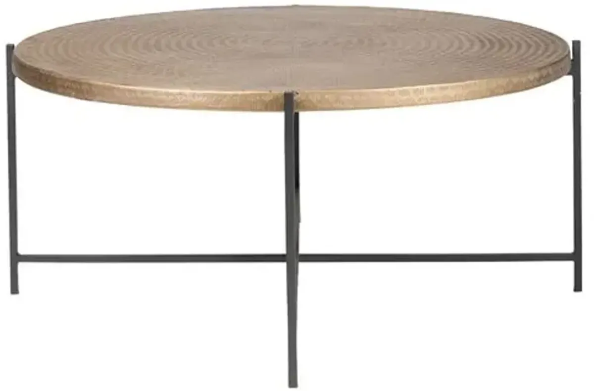 Nyx Coffee Table - Antique Brass - Gold