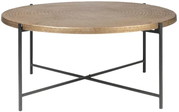 Nyx Coffee Table, Antique Brass