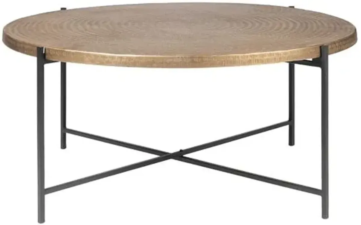 Nyx Coffee Table - Antique Brass - Gold