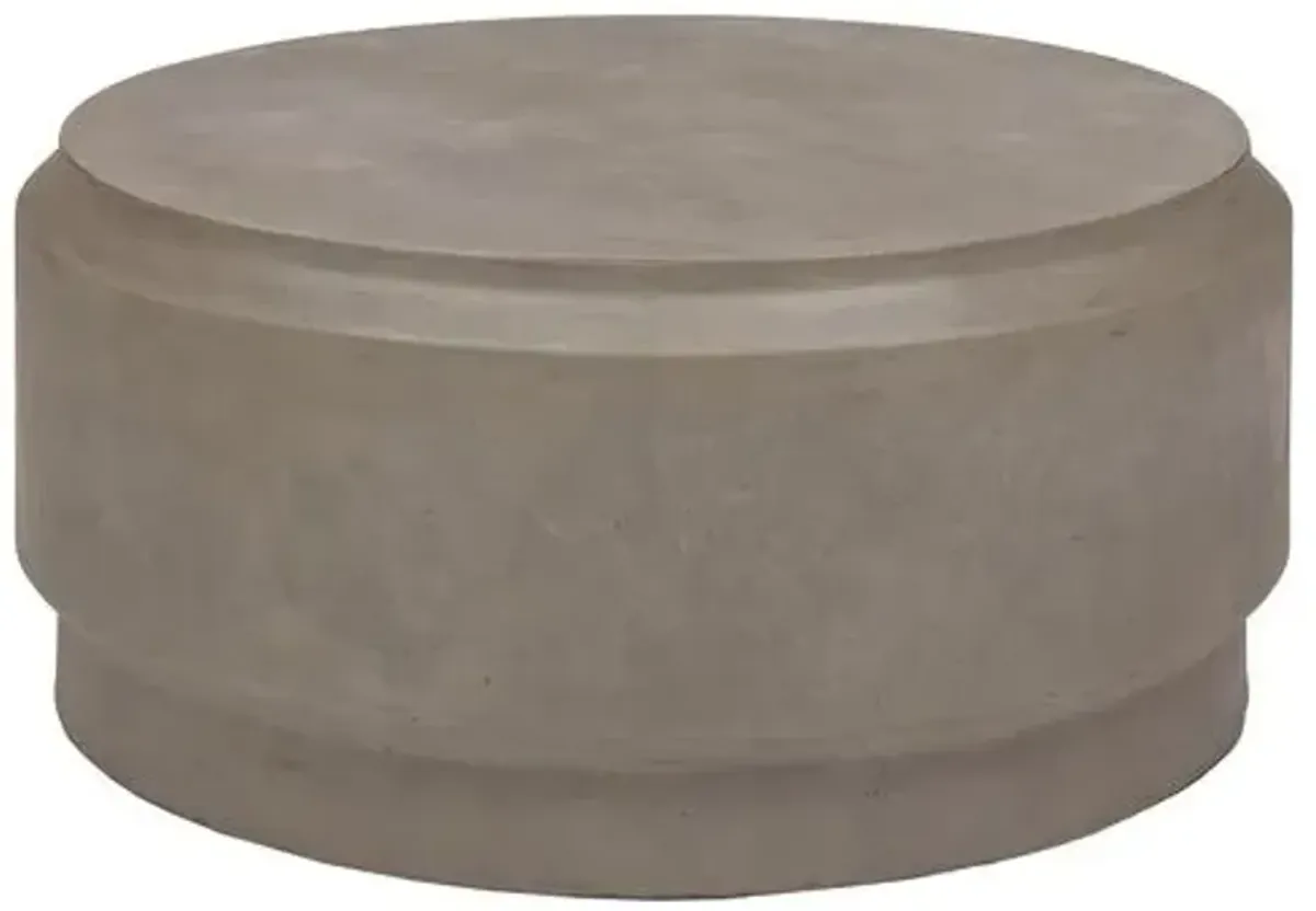 Elwood Barrel Concrete Coffee Table - Dark Grey - Gray