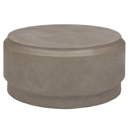 Elwood Barrel Concrete Coffee Table - Dark Grey - Gray