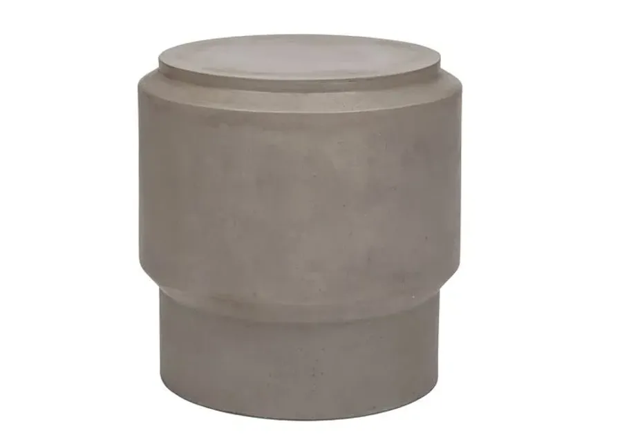 Elwood Barrel Concrete End Table - Dark Grey - Gray