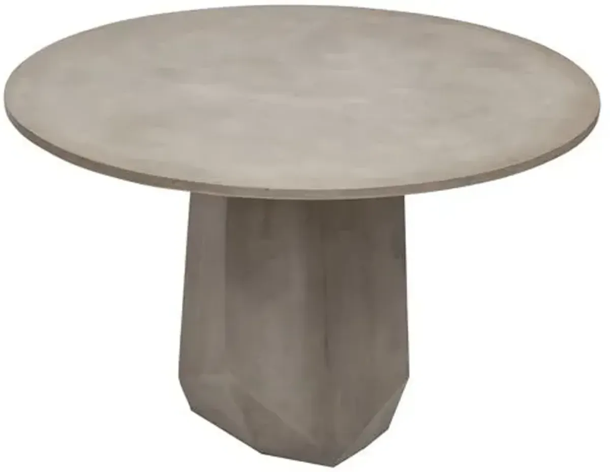 Elwood Geometric 47" Concrete Dining Table - Dark Grey