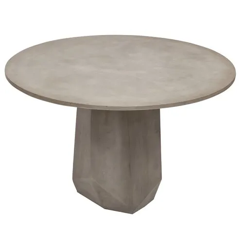 Elwood Geometric 47" Concrete Dining Table - Dark Grey