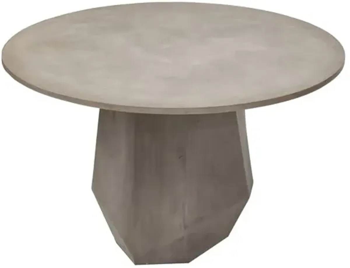 Elwood Geometric 47" Concrete Dining Table - Dark Grey